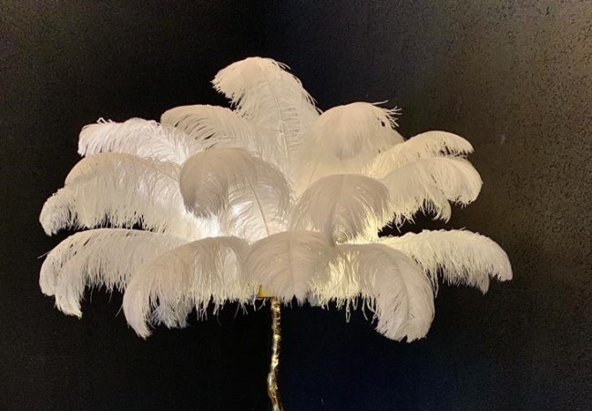 AFK-012 Ostrich Feathered Floor Lamp - Thumbnail