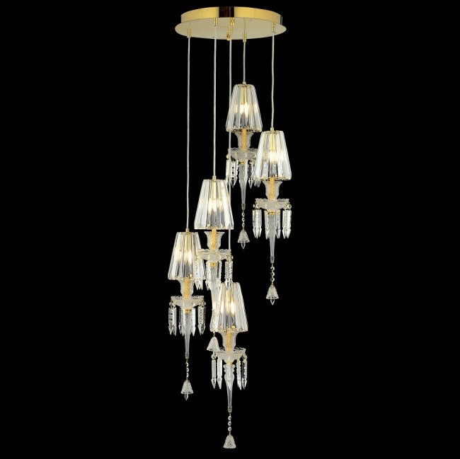 Aves Aydınlatma - Arzu Collection 5 Lambalı Sarkıt Gold