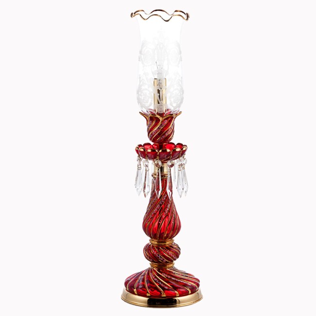 Aves Aydınlatma - Bohemian Collection 1 Lambalı Kristal Kırmızı Şamdan Aves Aydınlatma - Bohemian Collection 1 Lambalı Kristal Kırmızı Şamdan