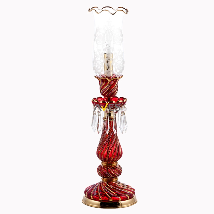 Bohemian Collection 1 Lambalı Kristal Kırmızı Şamdan