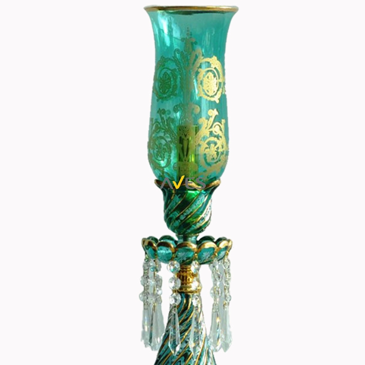Bohemian Collection 1 Lambalı Kristal Yeşil Şamdan