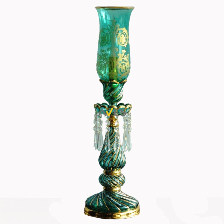 Bohemian Collection 1 Lambalı Kristal Yeşil Şamdan