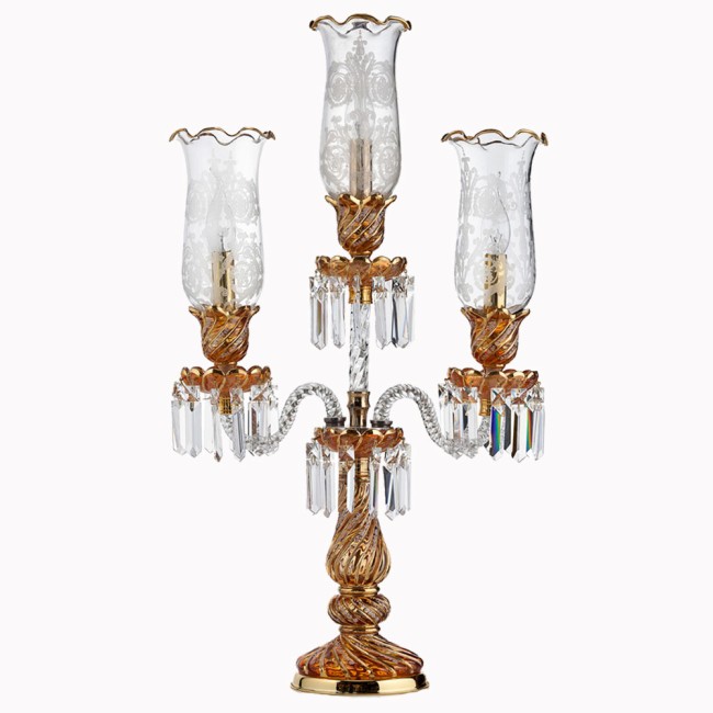 Aves Aydınlatma - Bohemian Collection 3 Lambalı Kristal Bal Şamdan Aves Aydınlatma - Bohemian Collection 3 Lambalı Kristal Bal Şamdan