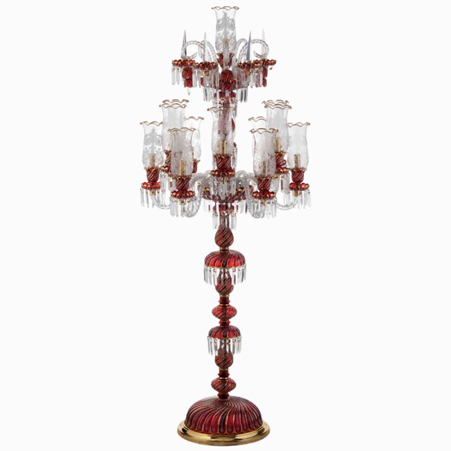 Aves Aydınlatma - Bohemian Collection 13 Lambalı Kırmızı Lambader