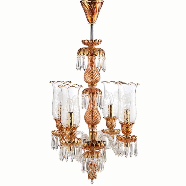 Aves Aydınlatma - Bohemian Collection 4 Lambalı Bal Kristal Avize Aves Aydınlatma - Bohemian Collection 4 Lambalı Bal Kristal Avize