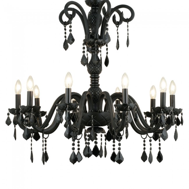 Aves Aydınlatma - Cas Collection 10 Lambalı Cam Kol Mat Avize Siyah Aves Aydınlatma - Cas Collection 10 Lambalı Cam Kol Mat Avize Siyah