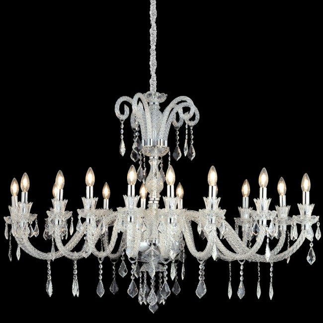 Aves Aydınlatma - Cas Collection 16 Lambalı Cam Kollu Yemek Masası Avize