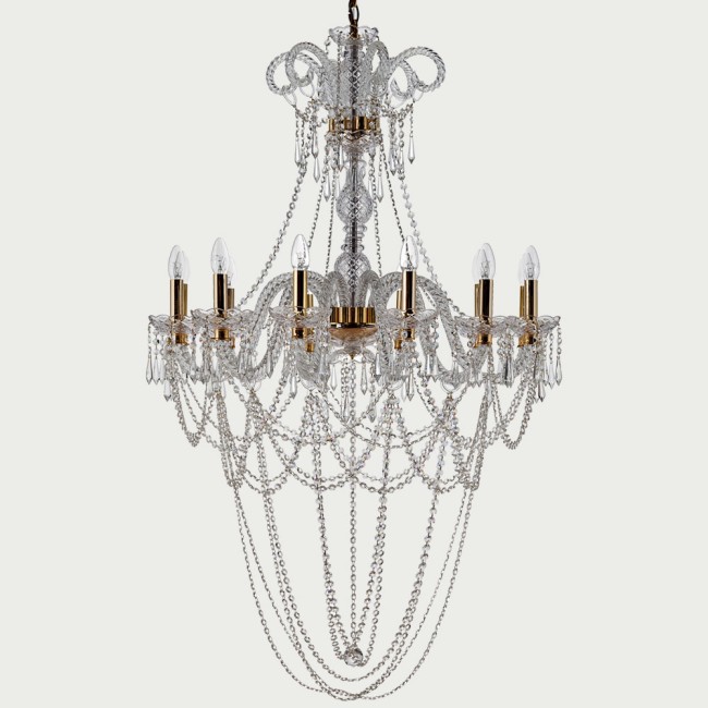 Aves Aydınlatma - Cas Collection Cam Kollu 12 Lambalı Avize