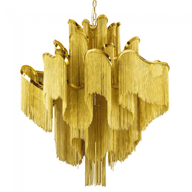 Yunus - Chained 16 Lambalı Zincir Avize Altın