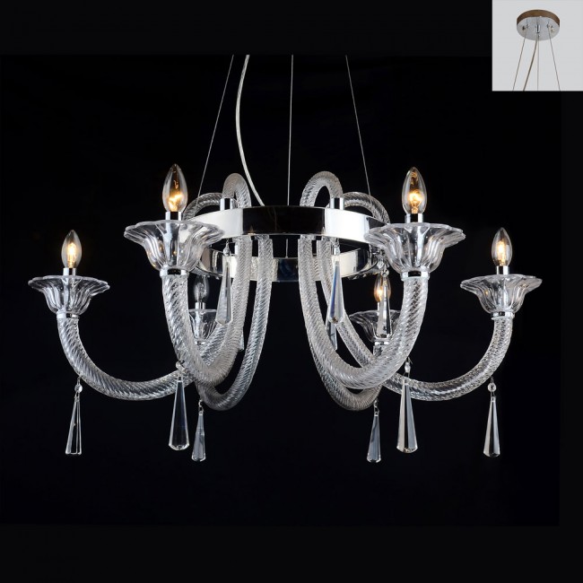 Aves Aydınlatma - Defne Collection 6 Lambalı Avize Şeffaf