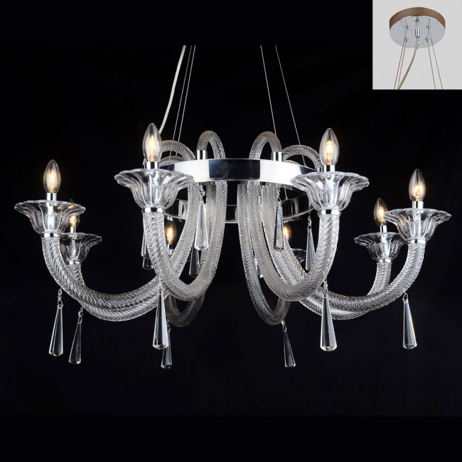 Aves Aydınlatma - Defne Collection 8 Lambalı Avize Şeffaf