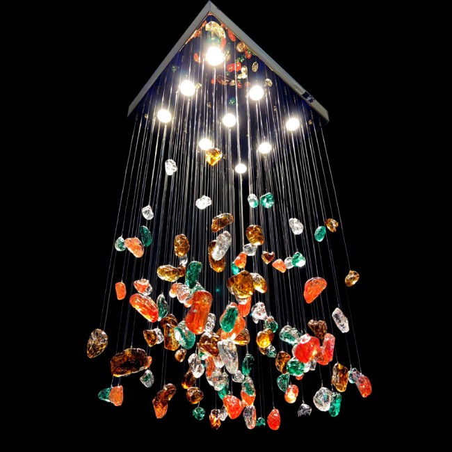 Aves Aydınlatma - Hilal Collection Renkli Taş Avize