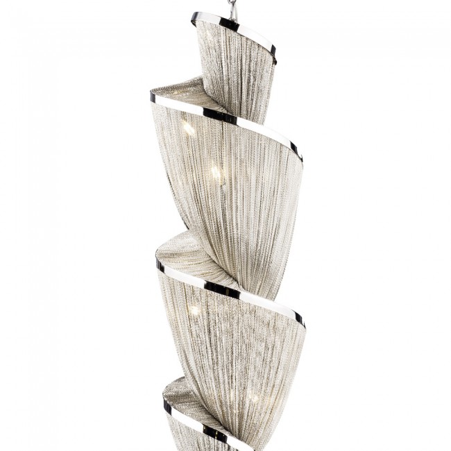 Chained 13 Lambalı Zincir Avize Krom - Thumbnail