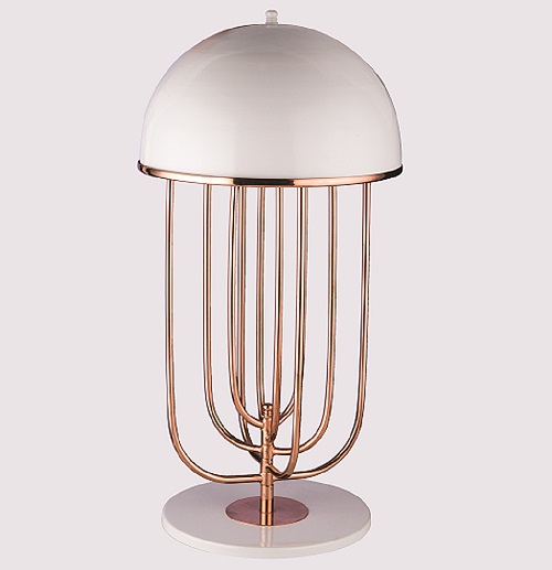 Yunus - Mantar Model Masa Lambası Bakır