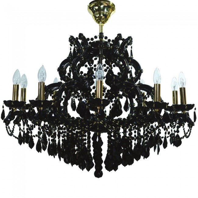 Aves Aydınlatma - Maria Theresa 10 Lu Avize Siyaha Gold