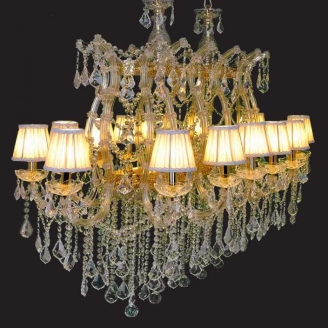 Aves Aydınlatma - Maria Theresa 14 Lü Y.M. Avize Şeffafa Gold