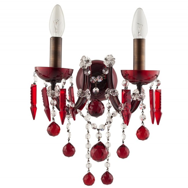Aves Aydınlatma - Maria Theresa 2 Li Aplik Kırmızı Eskitme