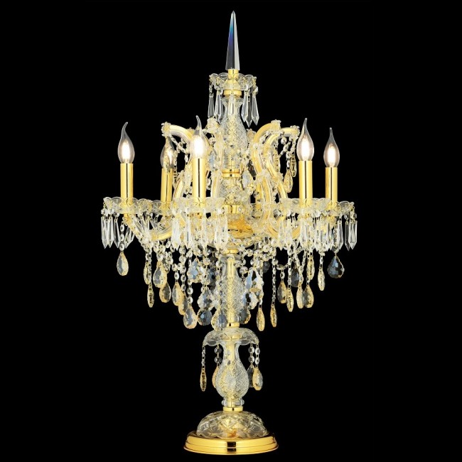 Aves Aydınlatma - Maria Theresa 6 Lı Şamdan Şeffaf Gold Aves Aydınlatma - Maria Theresa 6 Lı Şamdan Şeffaf Gold