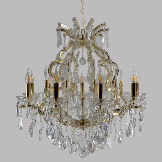 Aves Aydınlatma - Maria Theresa 11 Lambalı Gold Avize