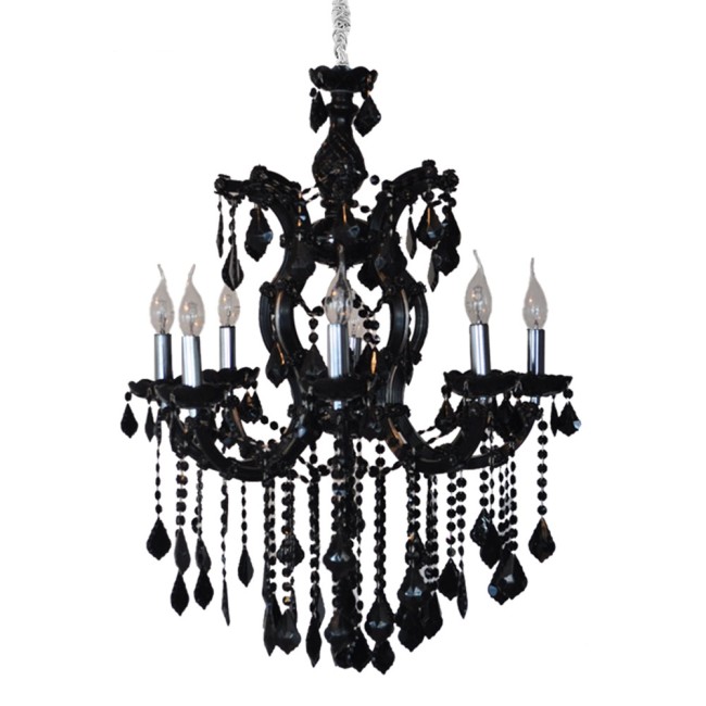 Aves Aydınlatma - Maria Theresa 8 Lambalı Siyah Avize