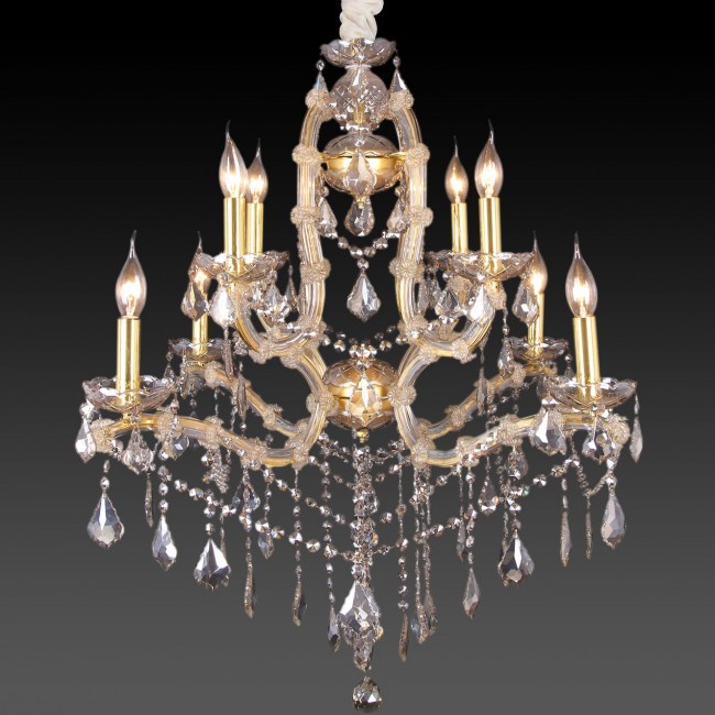 Aves Aydınlatma - Maria Theresa 8 Lı Avize Şeffafa Gold Aves Aydınlatma - Maria Theresa 8 Lı Avize Şeffafa Gold