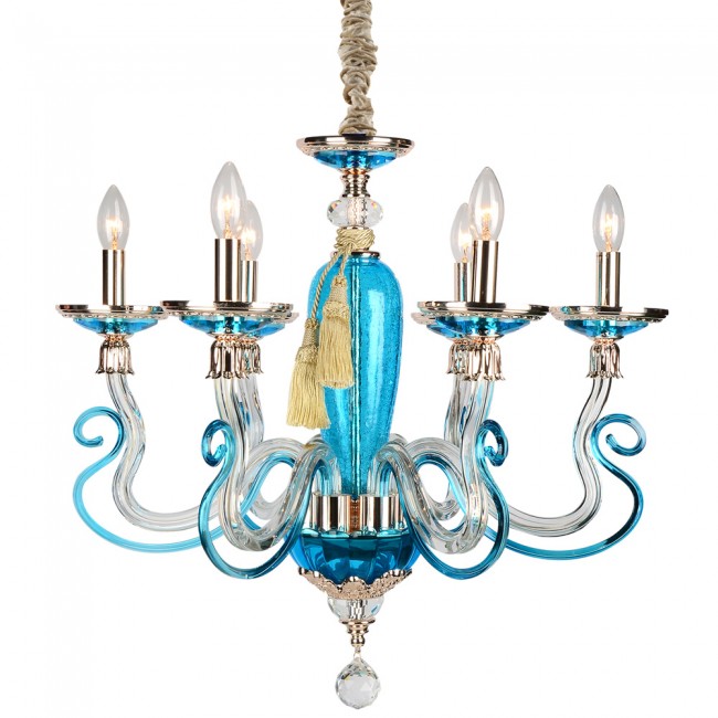 Aves Aydınlatma - Monalisa 6 Lambalı Mavi Avize  Aves Aydınlatma - Monalisa 6 Lambalı Mavi Avize