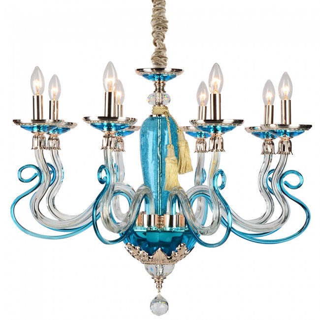 Aves Aydınlatma - Monalisa 8 Lambalı Mavi Avize