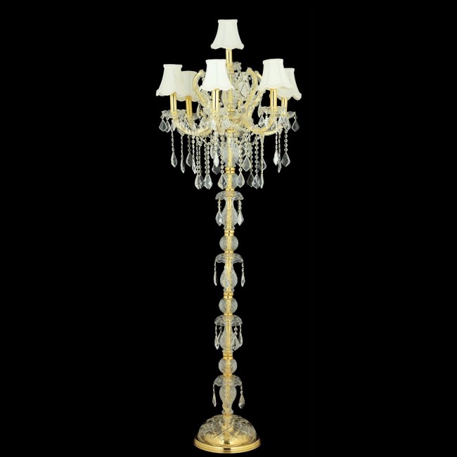 Aves Aydınlatma - Maria Theresa 7 Li Lambader Şeffaf Gold