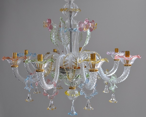 Aves Aydınlatma - Murano Collection 8 Lambalı Renkli Avize