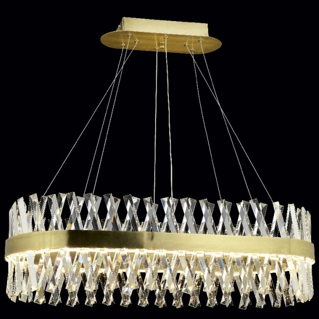 Ulubay - Nisa Model Elips Ledli Avize Gold