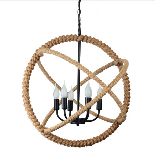 Aves Aydınlatma - Roundy İp Sargılı 4XE14 Sarkıt