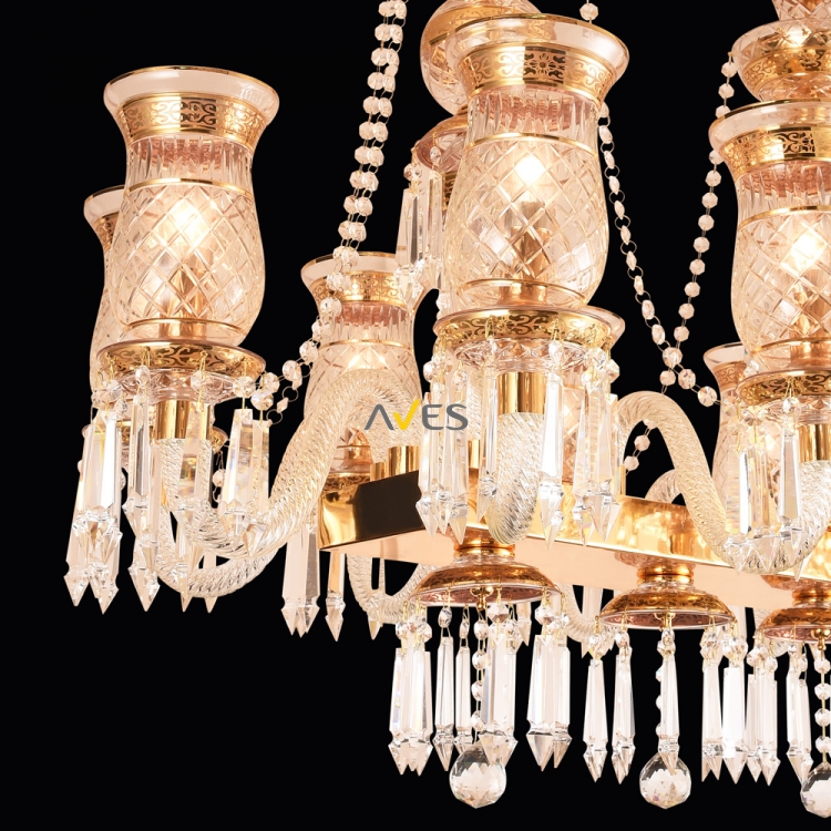 Sultan Collection Y Dizayn 10 Lambalı Kristal Avize