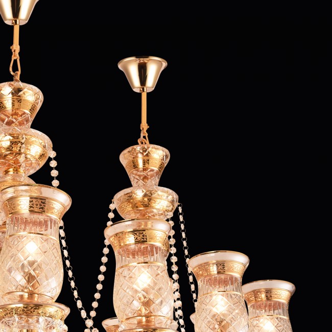 Sultan Collection Y Dizayn 10 Lambalı Kristal Avize - Thumbnail