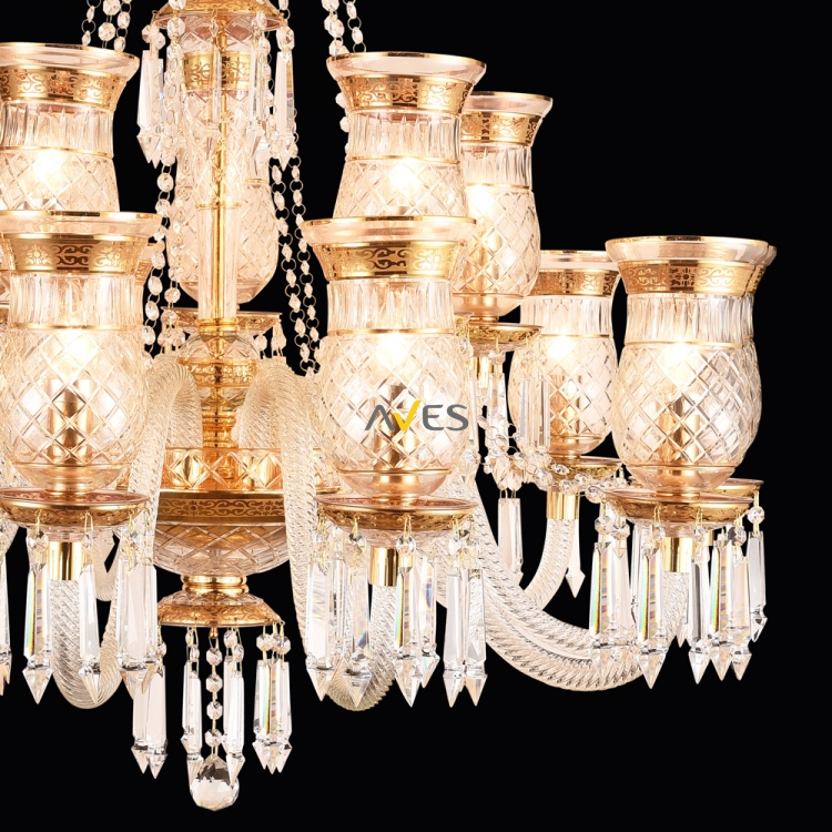 Sultan Collection 15 Lambalı Kristal Avize