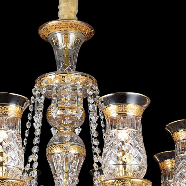 Sultan Collection 8 Lambalı Kristal Avize - Thumbnail